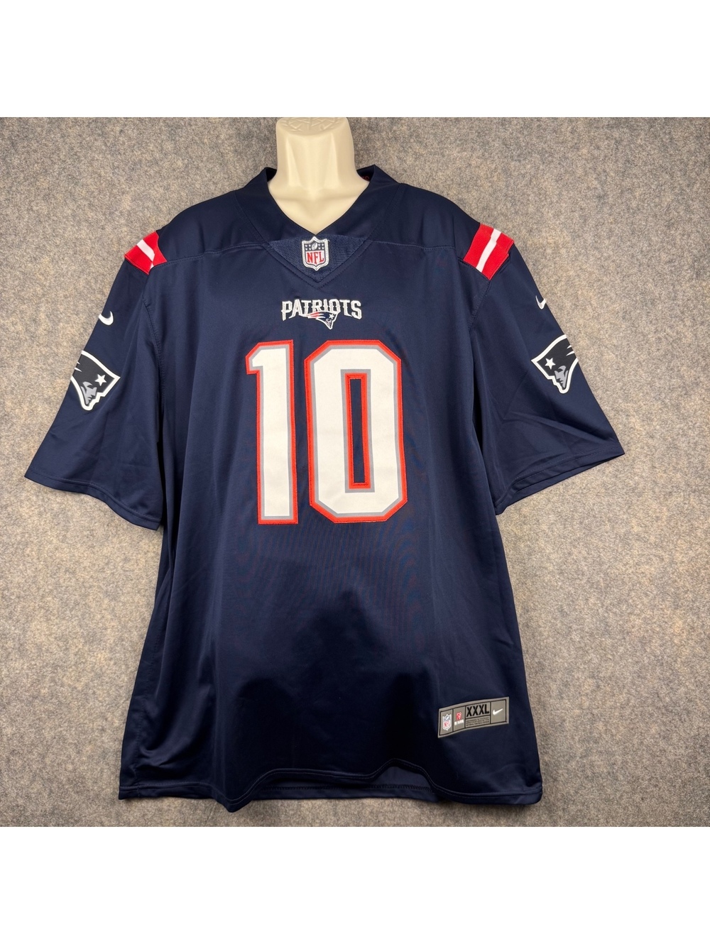 Nike New England Patriots Jersey #10 Jones NFL On Field Navy Blue Size 3XL 240